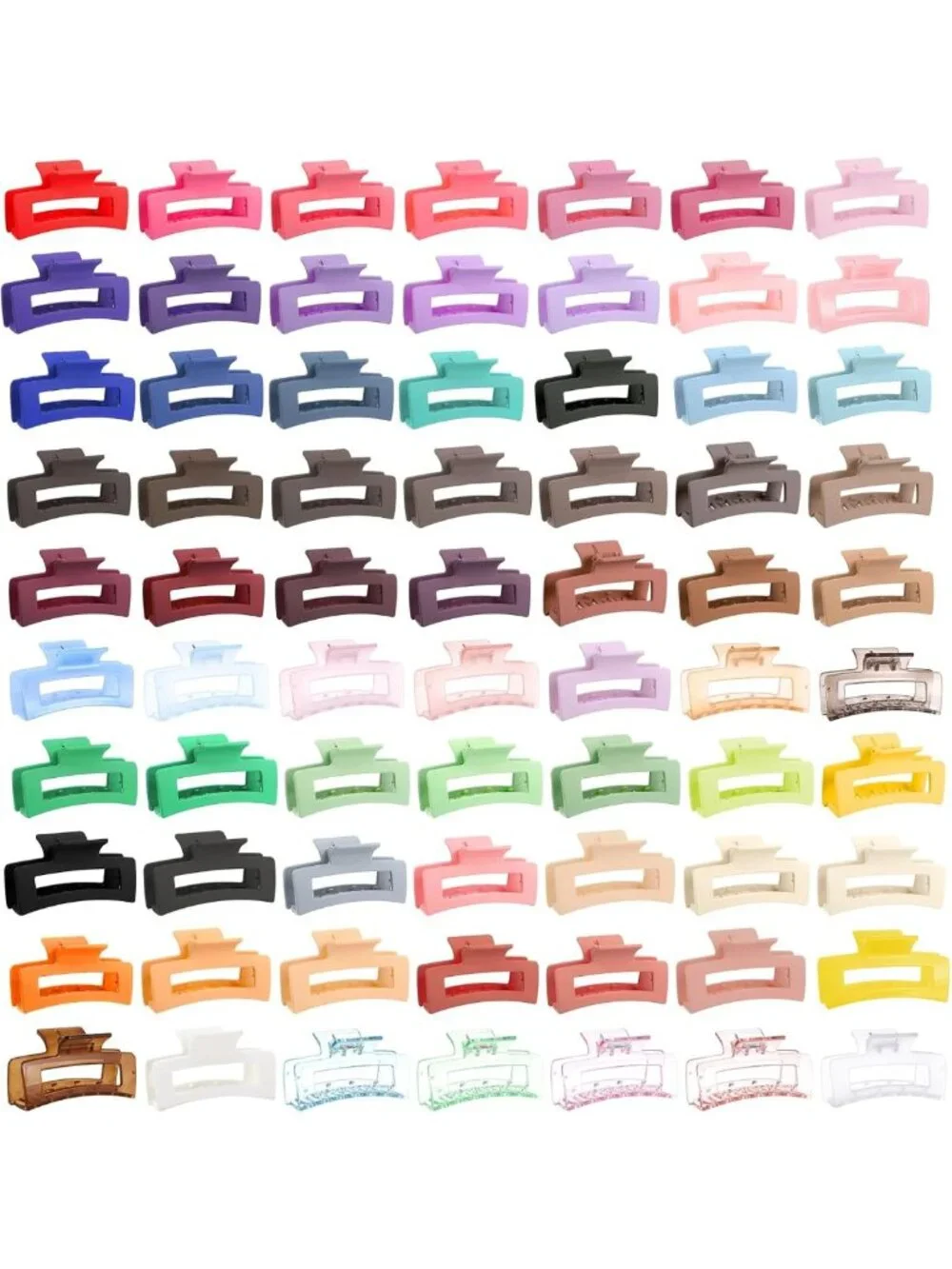 70 Pcs Medium Rectangle Hair Claw Clips - Matte Nonslip Jaw Clips for All Hair